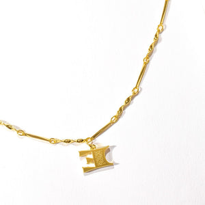 Letter Necklace (E) - Gold